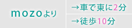 mozoより車で東に2分徒歩10分
